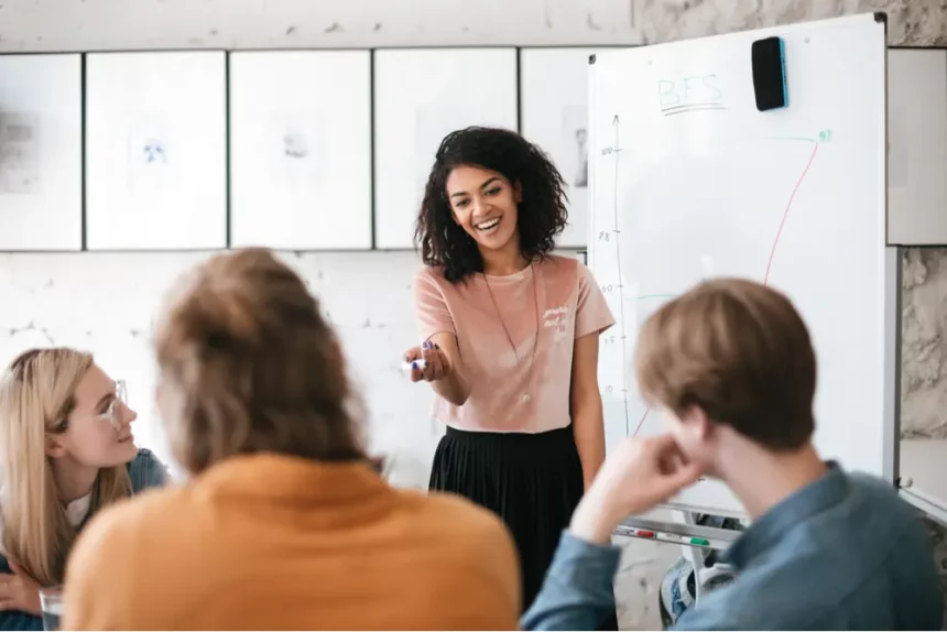 Girl giving a presentation