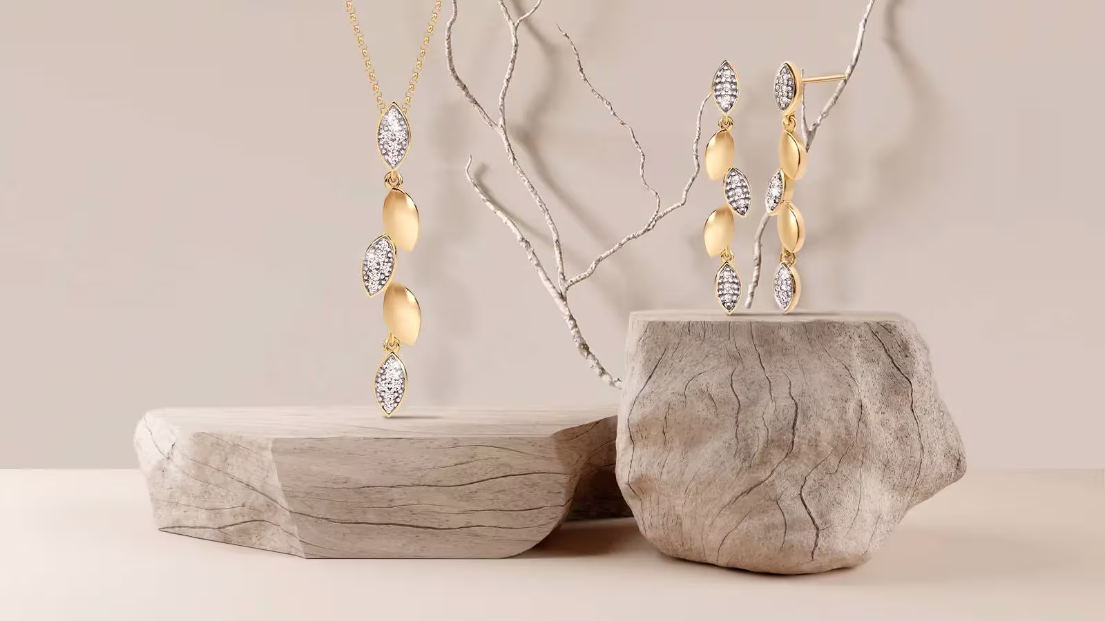 Bernhard H. Mayer 18K Gold Jewellery - Autumn Earrings and Pendant, that stay true to our promise of quality amidst gold rates increasing
