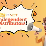 Cartoon guy saying, "Hello, QNET Independent Distributors!"